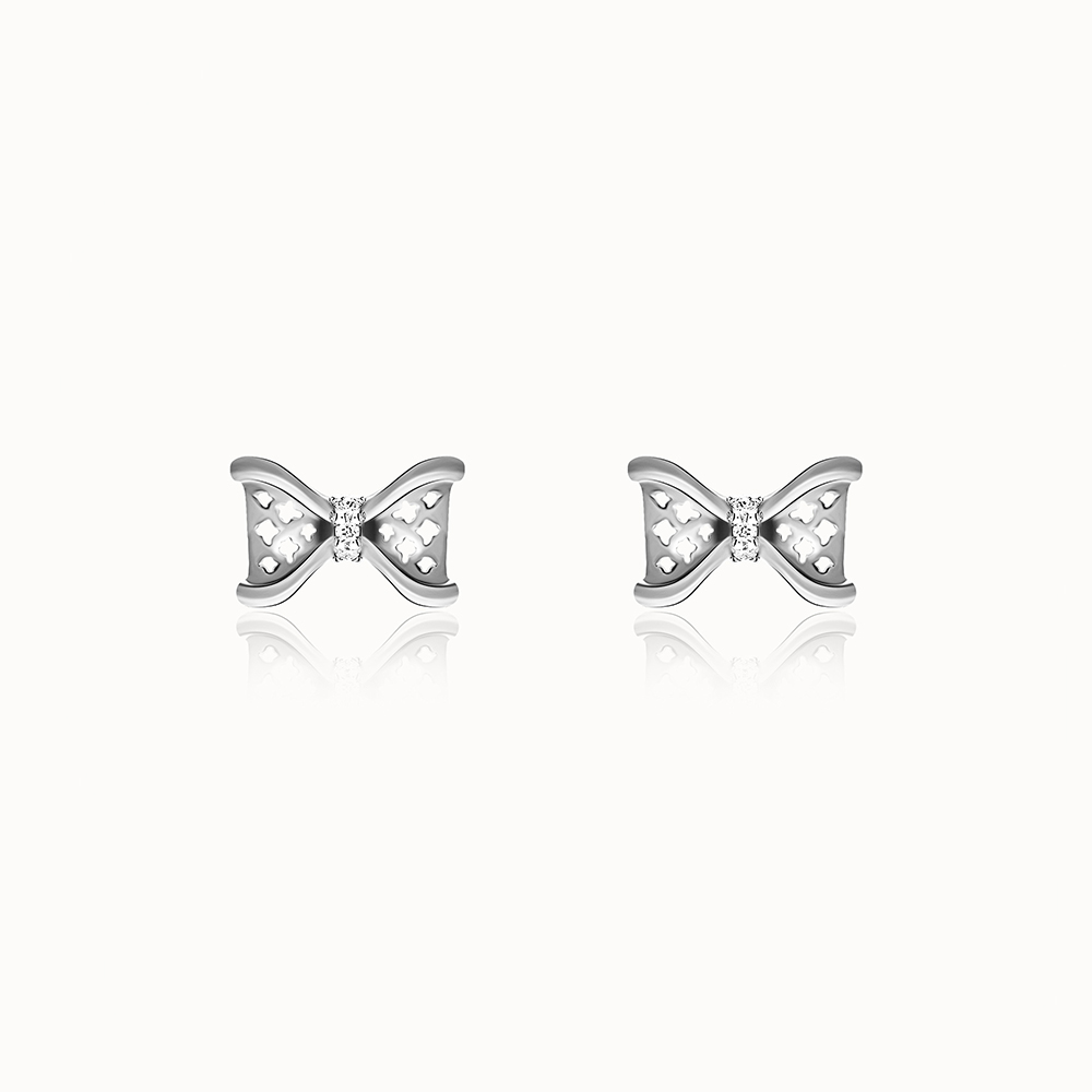 Peoples Jewellers Diamond Accent Bow Stud Earrings in 10K White  GoldPeoples Jewellers  Southcentre Mall