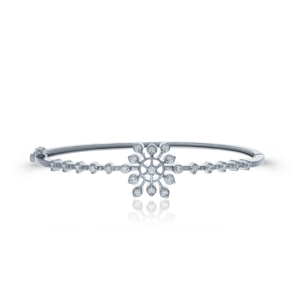 CLARA Bangle Bracelets and Cuffs  Buy CLARA 925 Silver Rhodium Plated  Black Beads Snowflake Hand Mangalsutra Bracelet Gift For Wife Online   Nykaa Fashion